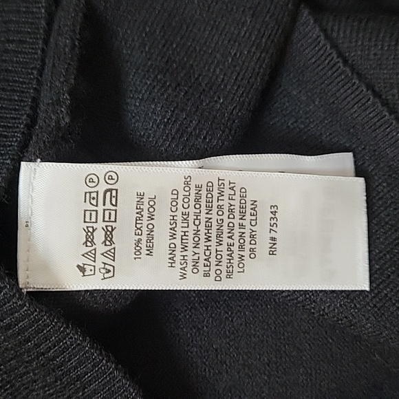 Nicole Miller NY Merino Wool Open Back Sweater, Large, Black, NWT - Picture 8 of 8